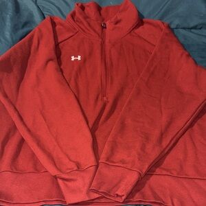 Under Armour Rival Women’s Half-Zip Boxy Pullover Sweatshirt w/ fleece lining